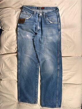 Wrangler Riggs Workwear Baggy Grunge Carpenter Jeans 33x33 Distressed Y2K Denim